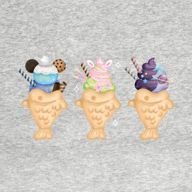 Delicious Kawaii Taiyaki Ice Cream by Maggieful Designs